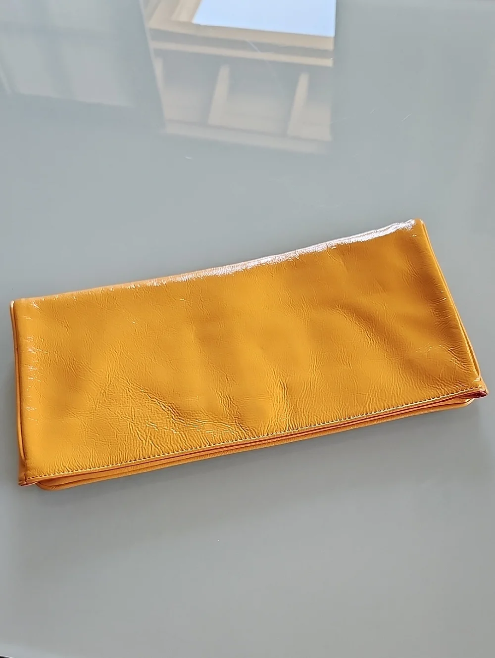 HOBO Yellow Patent Leather Clutch New‎ Dopamine New No Tags Sophisticated Chic